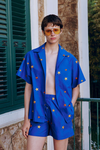 GENERATION78 | STAR EMBROIDERED CAMP - COLLAR SHIRT IN COTTON