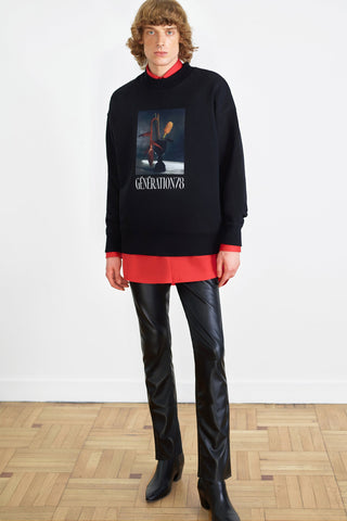 GENERATION78 | STRAIGHT - LEG BLACK PANTS IN LAMBSKIN