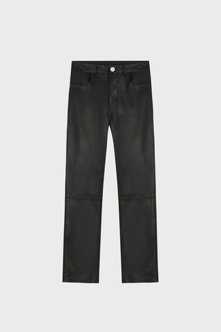 GENERATION78 | STRAIGHT - LEG BLACK PANTS IN LAMBSKIN