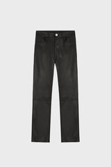 STRAIGHT-LEG BLACK PANTS IN LAMBSKIN