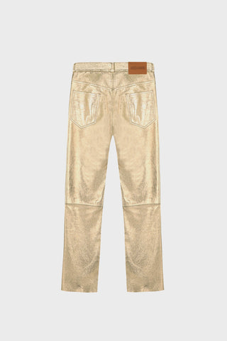 GENERATION78 | STRAIGHT - LEG GOLD PANTS IN LAMBSKIN