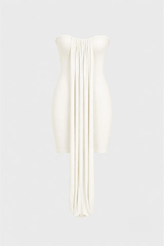 STRAPLESS MINI DRESS IN VISCOSE-JERSEY