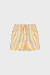 STRIPED STRAIGHT-LEG SHORTS IN COTTON-POPLIN