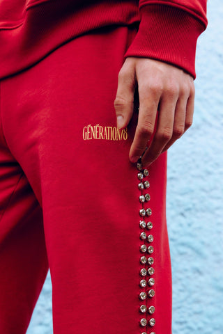 GENERATION78 | STUD EMBELLISHED SWEATPANTS IN COTTON JERSEY