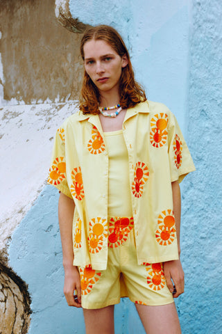 GENERATION78 | SUN EMBROIDERED CAMP - COLLAR SHIRT IN COTTON