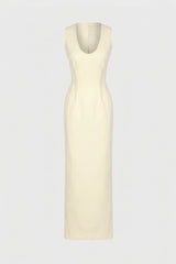TAILORED MIDI DRESS IN SILKY-WOOL