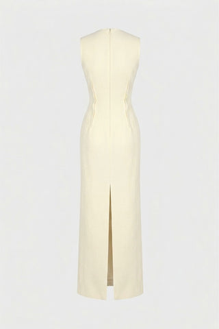 TAILORED MIDI DRESS IN SILKY-WOOL