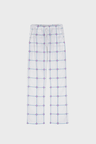 TILE EMBROIDERED STRAIGHT-LEG PANTS GENERATION78