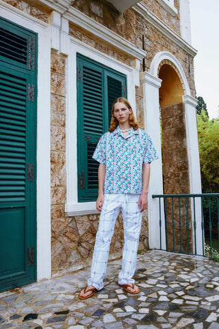 GENERATION78 | TILE EMBROIDERED STRAIGHT - LEG PANTS