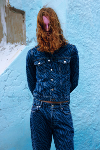 GENERATION78 | TRUCKER JACKET IN ZEBRA - PRINT DENIM