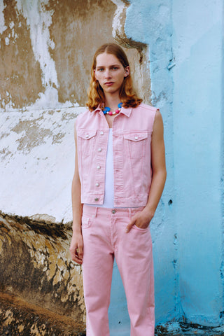 GENERATION78 | TRUCKER VEST IN ACID - WASH DENIM