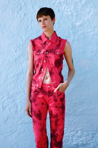 GENERATION78 | TRUCKER VEST IN TIE - DYE DENIM