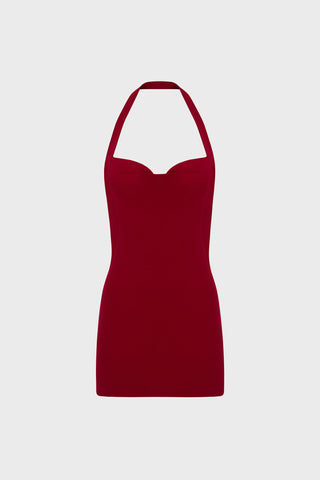 GENERATION78 | OPEN - BACK MINI DRESS IN CREPE - JERSEY